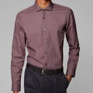 Boss Hugo Boss Ridley Slim Fit Cotton Printed Long Sleeve Button Down Shirt